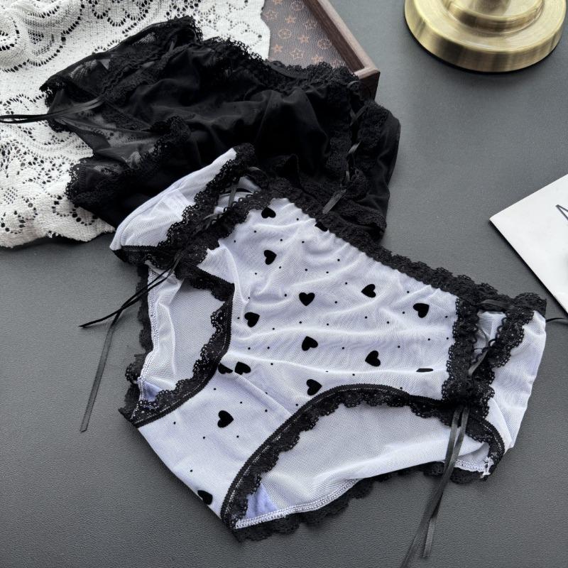 Women's Spring and Summer Personality Ribbon Hollow Mesh Lace Waist Underwear