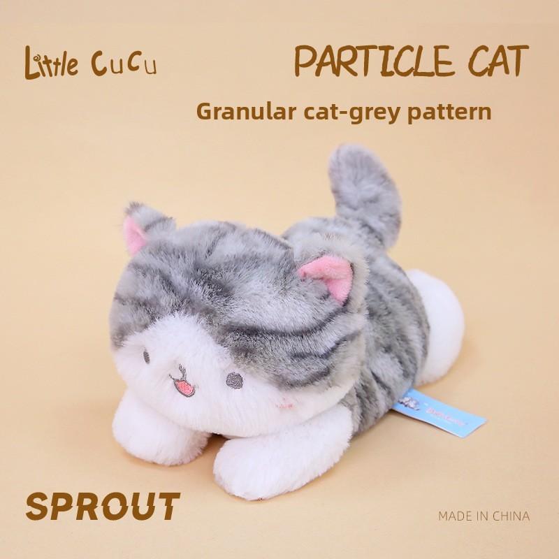 Grey Plush Cartoon Cat And Dachshund Dalmatian Plush Animal Doll For Kids Gift