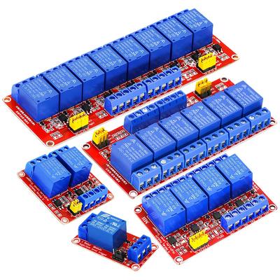 Relaismodul 1 2 4 6 8 Kanal 5V 12V 24V Relaismodulplatine mit Optokopplerunterstützung High- und Low-Level-Trigger für Arduino