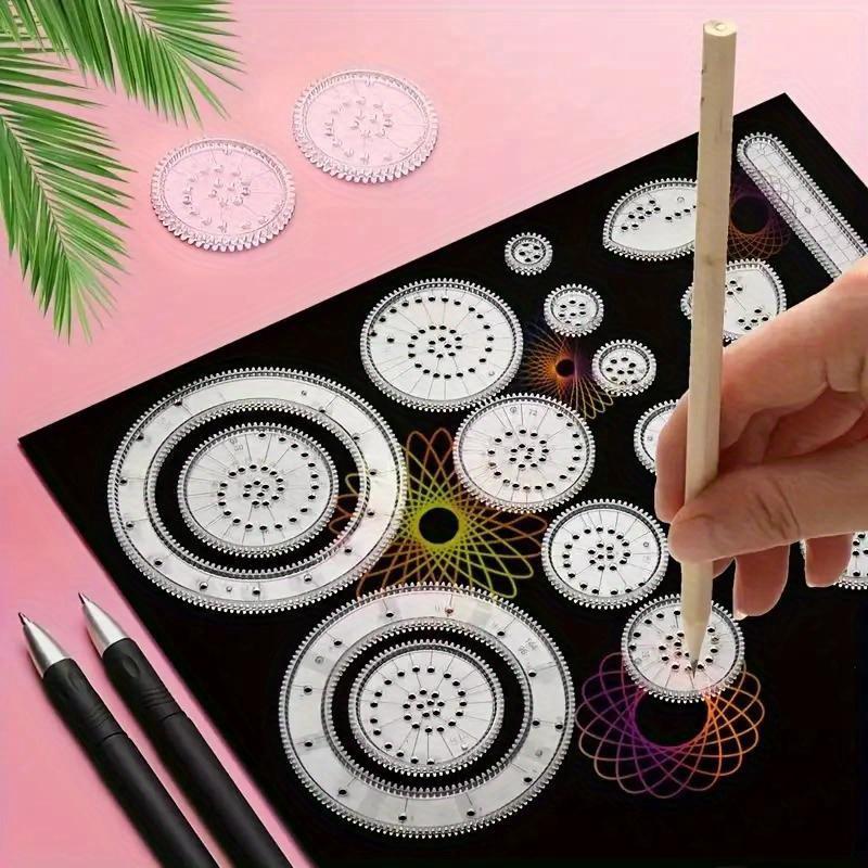 22pcs Kaleidoscope Painting Set - Fun and Versatile Magic Ruler for Creative Drawing, Ideal Birthday and Christmas Gift, Perfect Art Reward