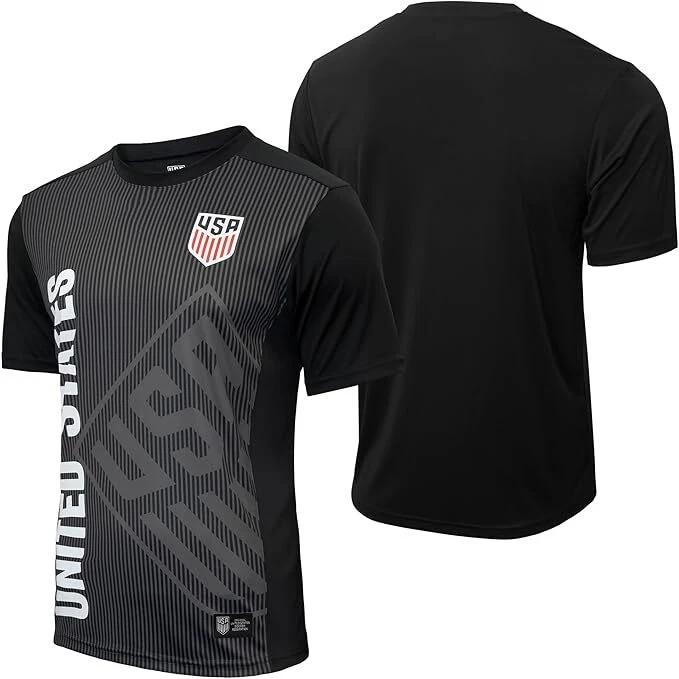 U.S. Soccer Federation USMNT Adult Game Day Soccer Poly T-Shirt Black Limited