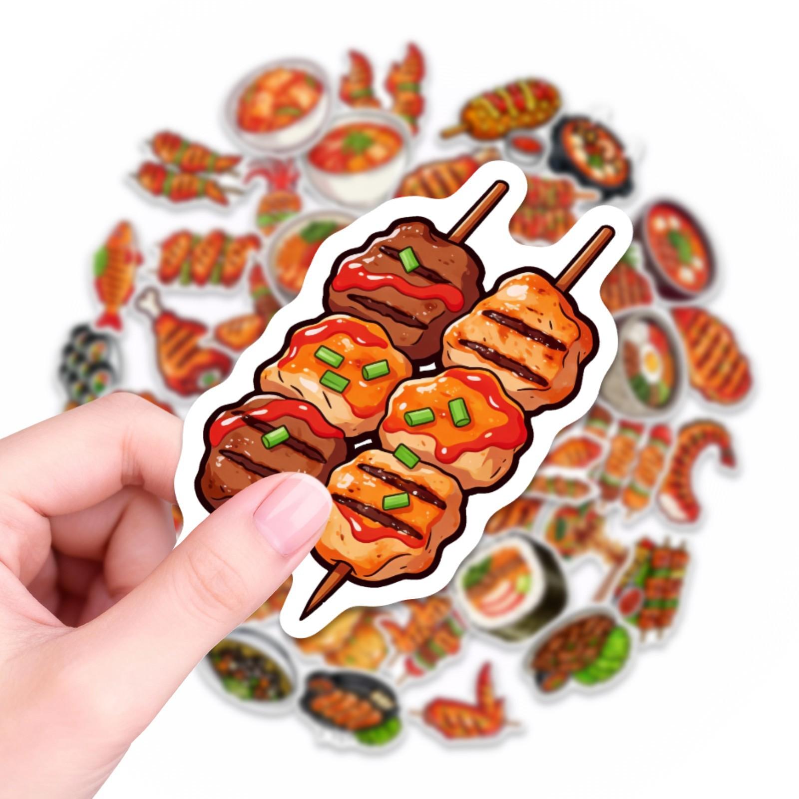 

50 Japanese Bbq Food Temptation Graffiti Stickers Notebook Mobile Phone Handbook Decorative Stickers
