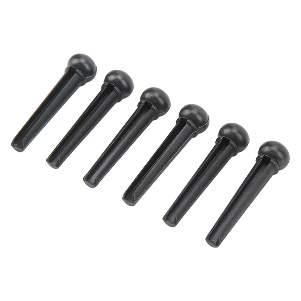 6Pcs Black Guitar Bridge Pin Kit Decorative Robust Clarity Increasing Guitar Bridge Pin Replacement Blue Head Type
