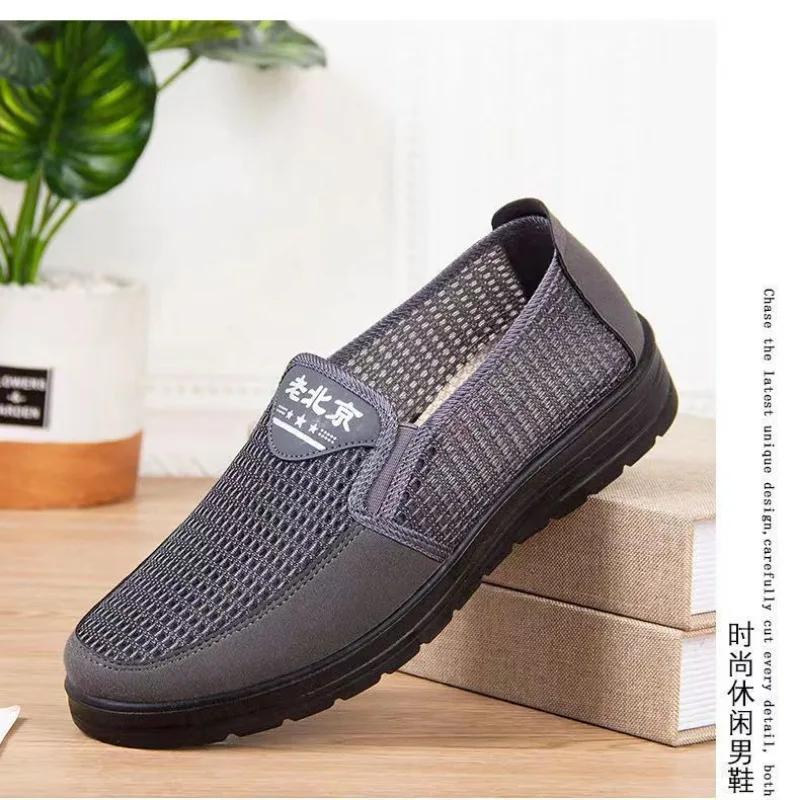 New Summer Men's Flat Loafer Shoes for Men Breathable Non-slip Casual Shoes Soft Sole Comfort Walking Shoes Sandalias Sneakers