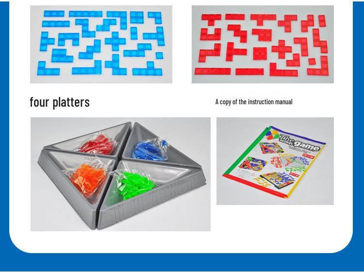 Tetris Intelligence Board Game: 4-Player Gladiator Chess for Kids & Parents