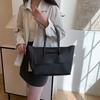 Modna damska torba typu tote na zakupy i do pracy, koreański styl retro, duża pojemność, 2025