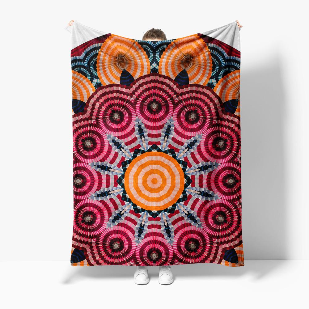 

Colorful Geometric Mandala Print Blanket Soft Fleece Throw Rug Bed Blanket Sofa Cover Decorative Cushion Gift 75x100cm