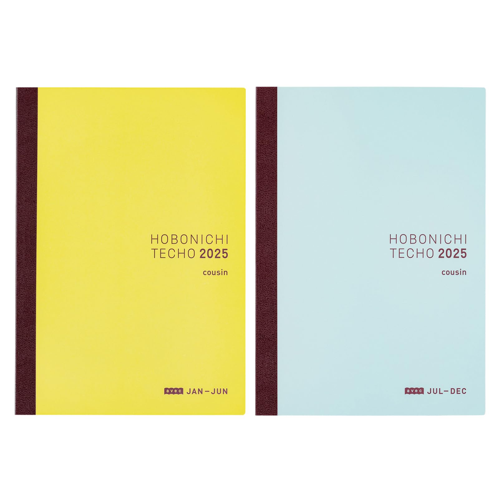 

Hobonichi Techo 2025 Notebook main body Cousin size avec page per day half second on (A5) [A5/1 (first + half)/January/Starts Monday]