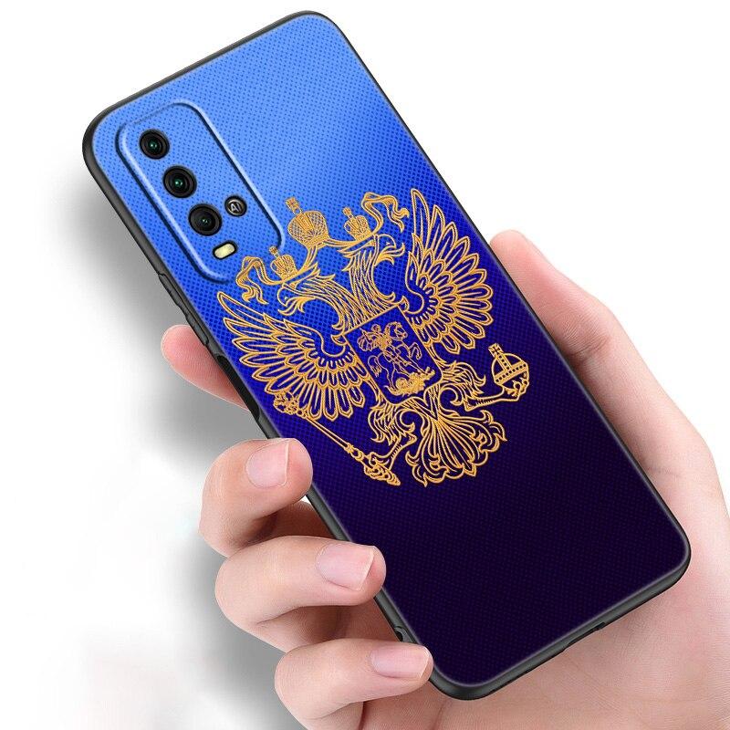 Russia Russian Flags Emblem Silicone Phone Case For Xiaomi Redmi Note 11 10 9 8 Pro 11T 10T 10S 9S 8T 9 9A 9C 9T Black Cover