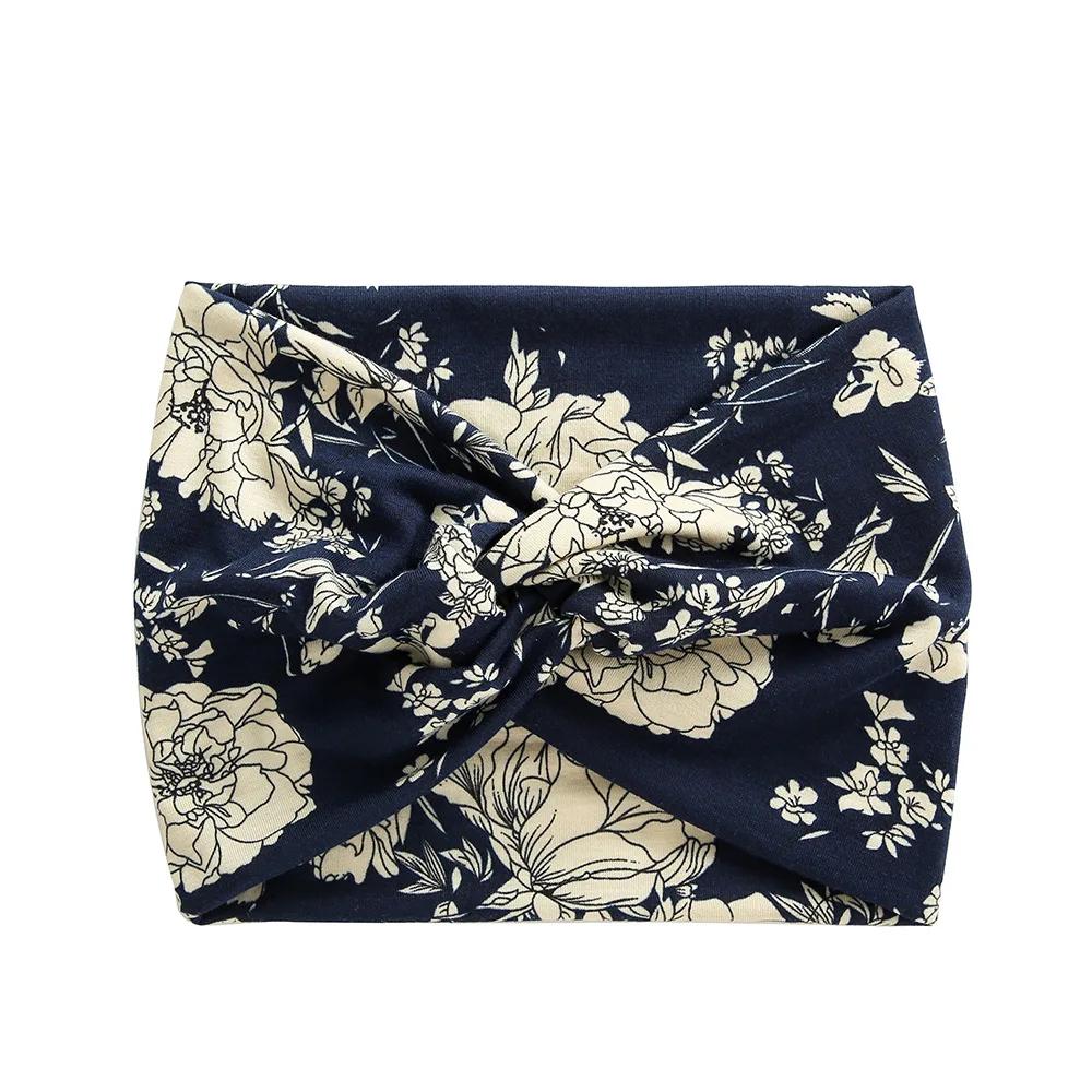 Simple Soild Color Twisted Extra Large Thick Wide Headbands Elastic Turban Workout Sports Hair Band Headwear