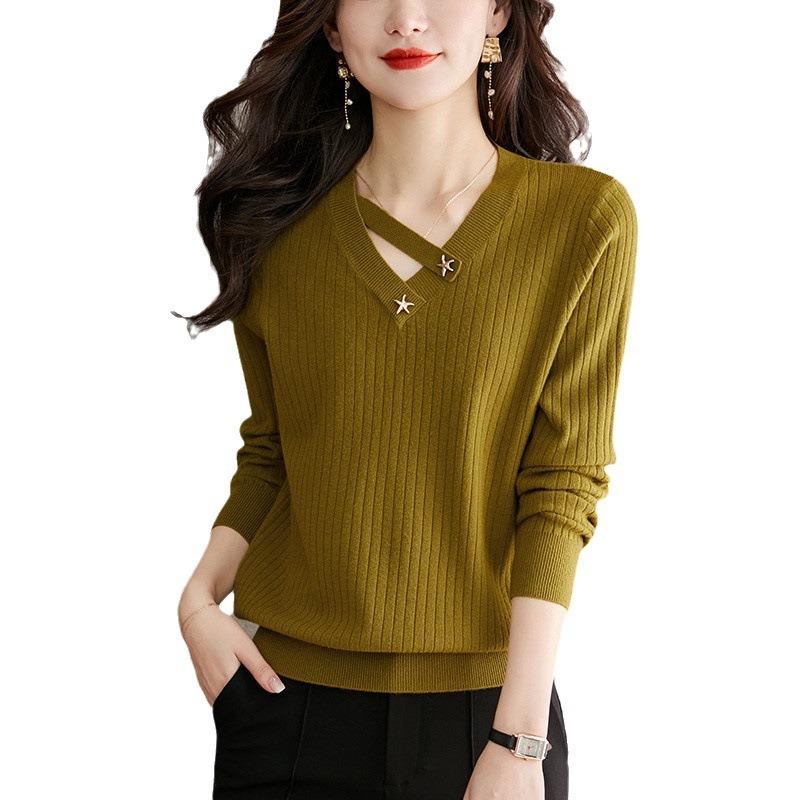Sweater Spring and Autumn New Top Women's Thin Fashion Inner Long Sleeve Knitted Trendy Bottom Shirt Women