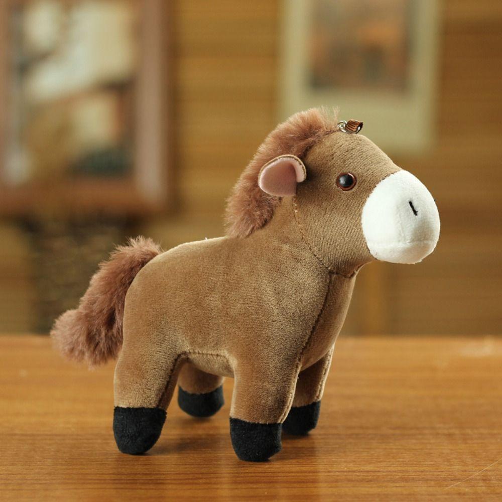 Cute Cartoon Stuffed Horse Doll Hanging Decoration Little Horse Keychain Birthday Gifts