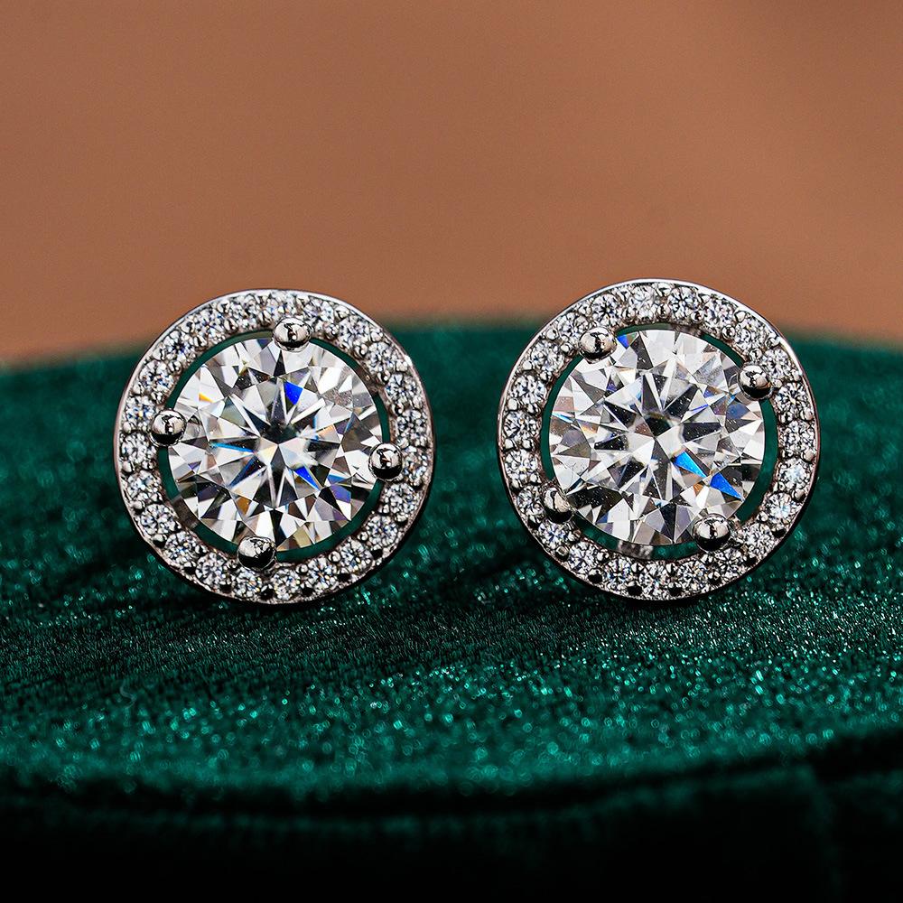 

Jewel 0.5/1ct Total Moissanite Stud Earrings 925 Sterling Silver Moissanite Earrings Wedding Party Jewelry 0.5CT