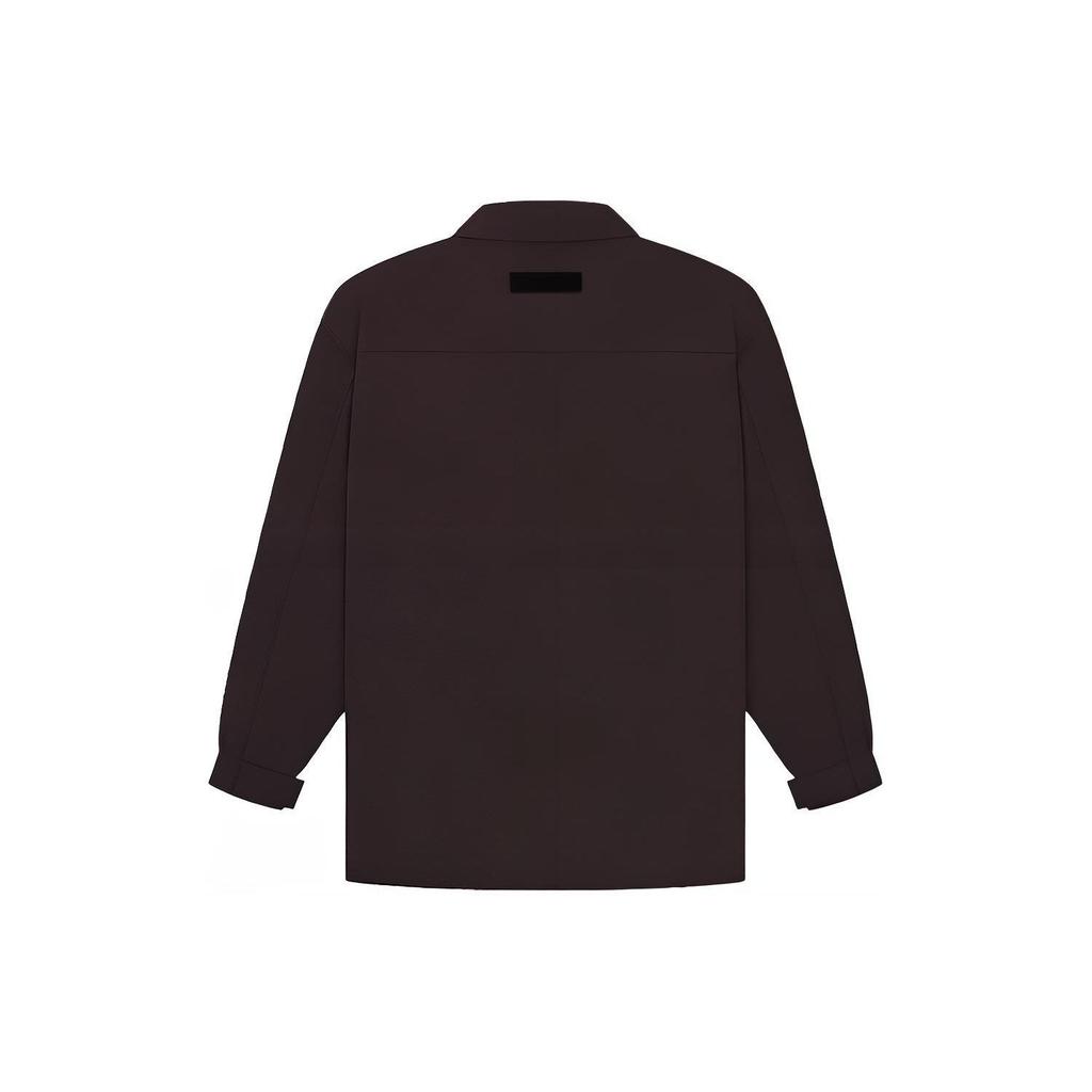 Fear of God Essentials Fleece Collared Zip-Up Shirt Jacket Men Jackets Plum 202BT224195F