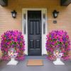 Outdoor Artificial Flowers, Realistic UV-Resistant Hanging Flowers, Trumpet Vine, Purple and Purple Red, for Porch, Patio