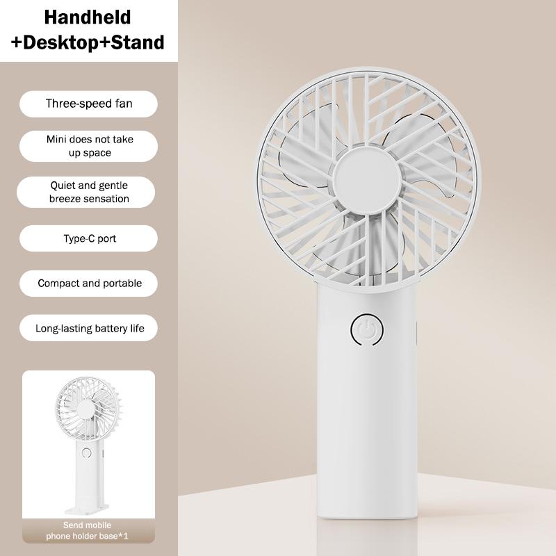 Small Portable Fan Handheld Lightweight Pocket Size Mini Fan USB Rechargeable for Home Work and Travel