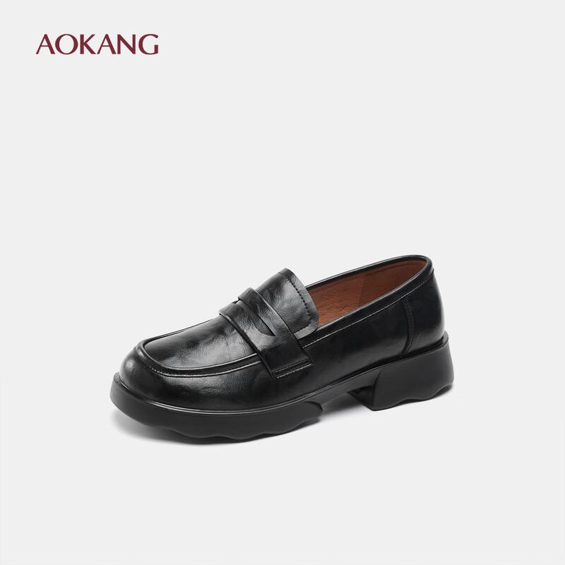 Aokang Women s Retro Platform Loafers 37
