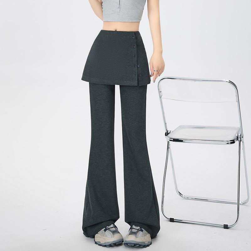 2026 Spring Women s High-Waisted Micro-Flare Pants with Slimming Draped Butt Design 2XL