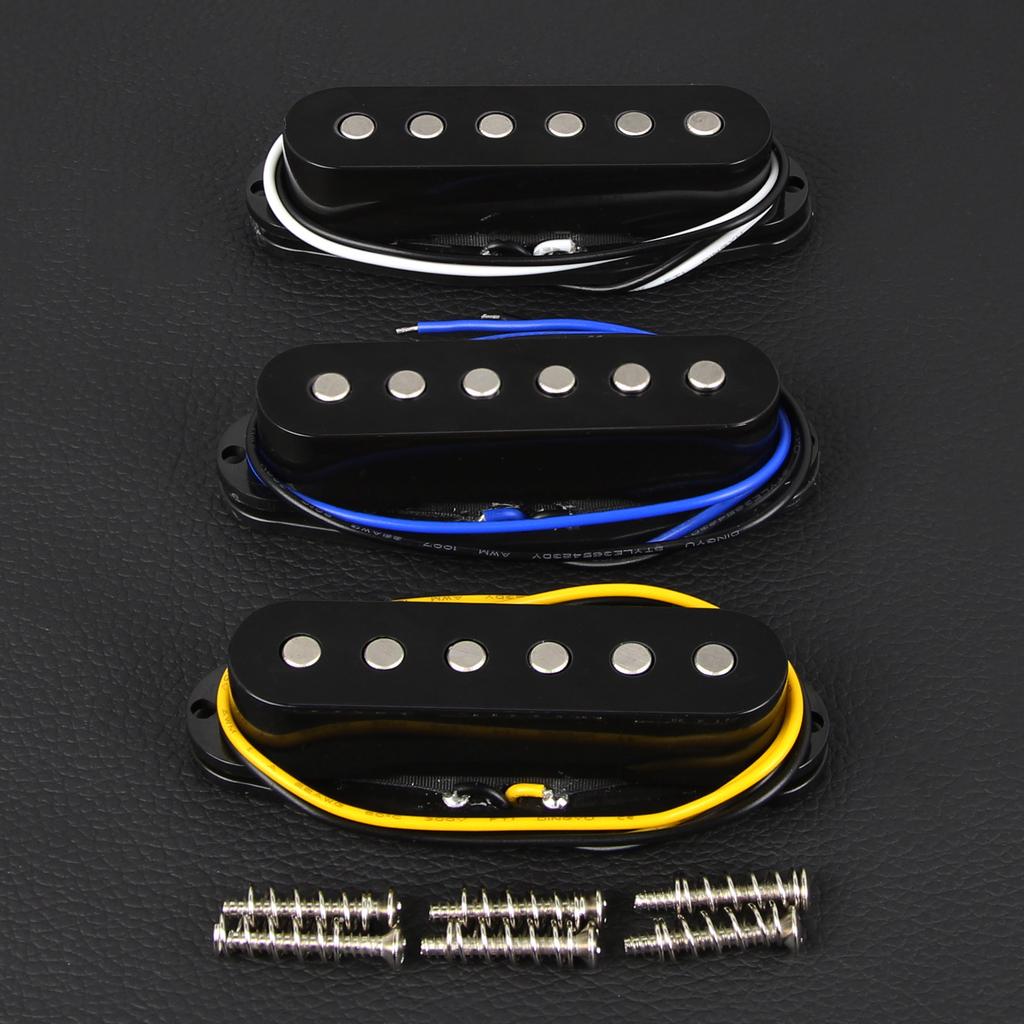 FLEOR Vintage Alnico 5 Guitar Single Coil Pickup Black ST Guitar Parts ,Neck/Middle/Bridge Pickup Choose