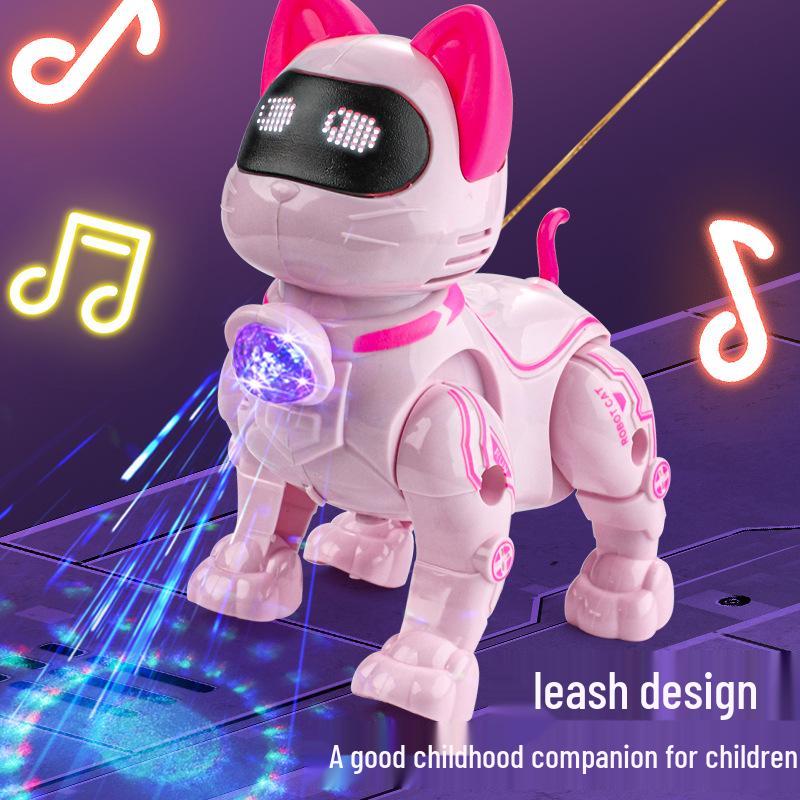 Cross-Border Electric Walking & Singing Robot Cat Toy with Lights for Kids