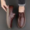 2024 New Lace Up Leather Shoes Men Loafers Soft Comfortable Mens Business Shoes Flat Casual Footwear Men Warm Brand Oxford Shoes