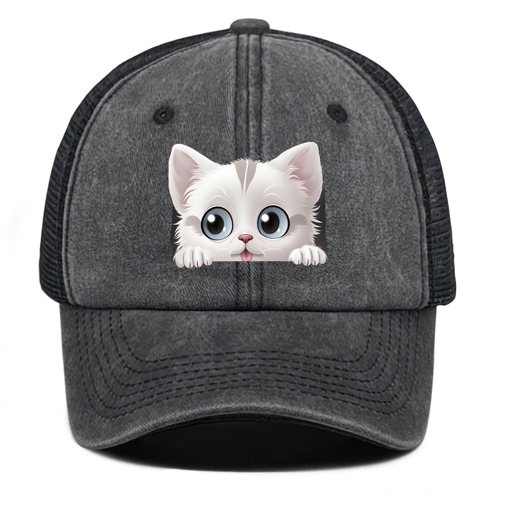 Lovely Cat Snapback Baseball Hat Cute Animals Hats For Woman Breathable Unisex Adjustable Baseball Cap Perfect For Street Style