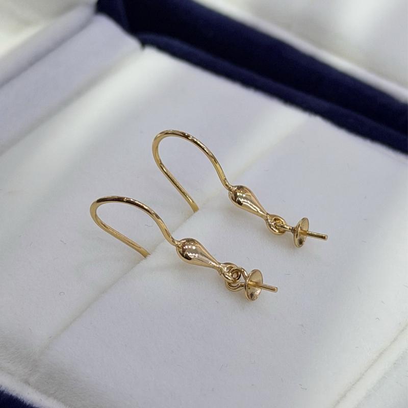 Minimalist  9-10Mm Pearl Hook Earrings S925 Silver Two Tone Finished Jewelry and Earring Settings for Replacement or DIY