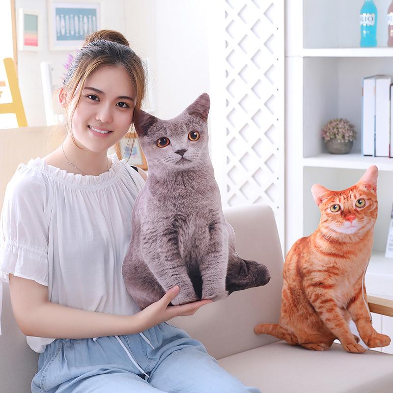 Adorable 3D Cat Plush Doll Sofa Cushion for Home Decor and Gifts