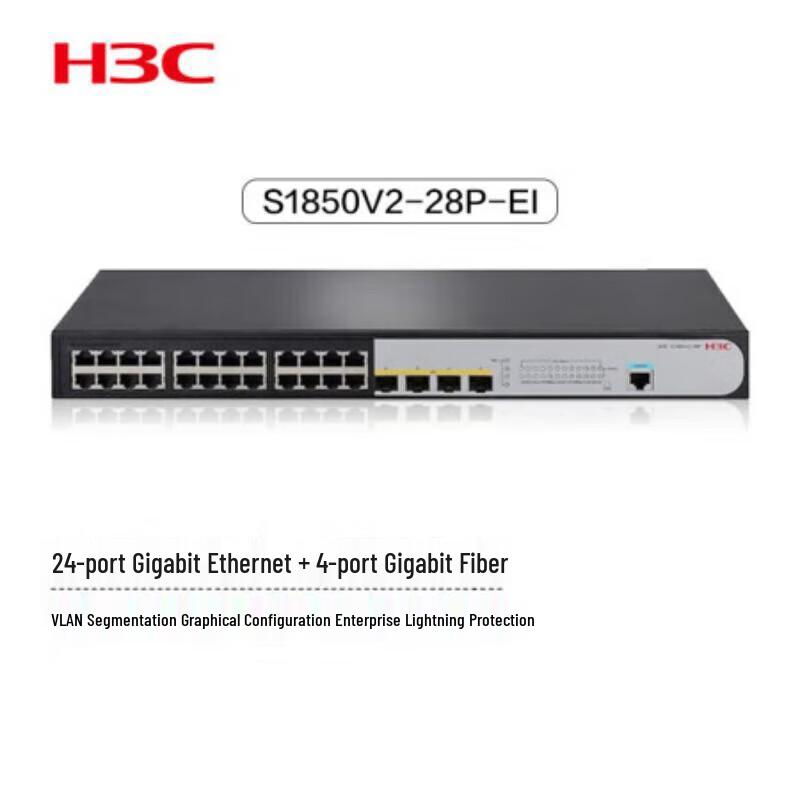 

H3C S1850V2-28P-EI 24-Port Gigabit Managed PoE Switch