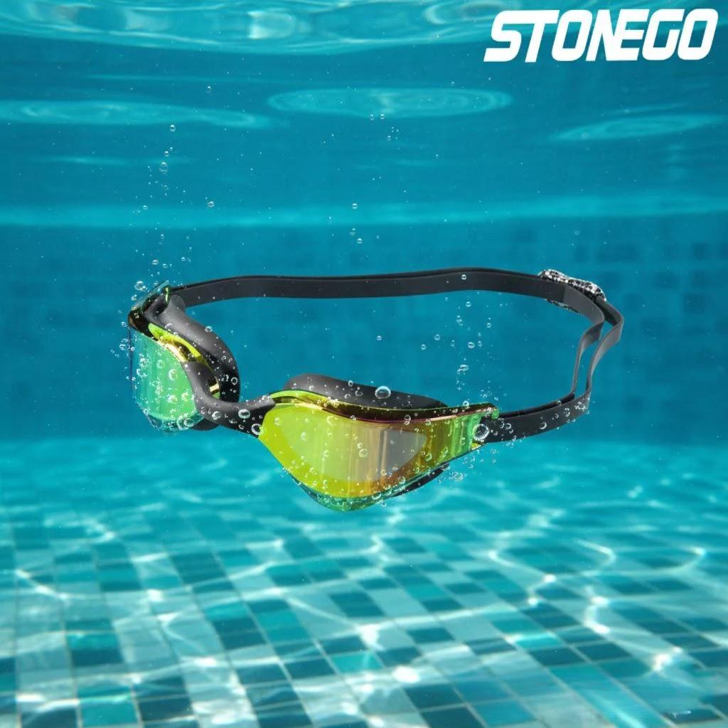 

HD Anti Fog Swim Goggles Wide Angle Lens Comfortable Fit Adjustable Nose Bridge Stylish Design for Swimming Sports