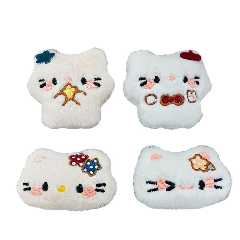 Cartoon Plush Kitty Doll Brooch Keychain Pendant for Bags, Clothing, Hats, and Scarves Accessories