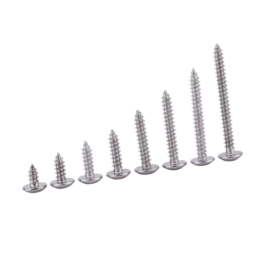 200pcs M3 Aço Inoxidável SS304 Parafusos Autoatarraxantes Cabeça Panela Plana Treliça