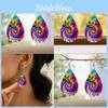 Pattern Colored Fashion Water Droplet Shaped Women Acrylic Earrings For Daily