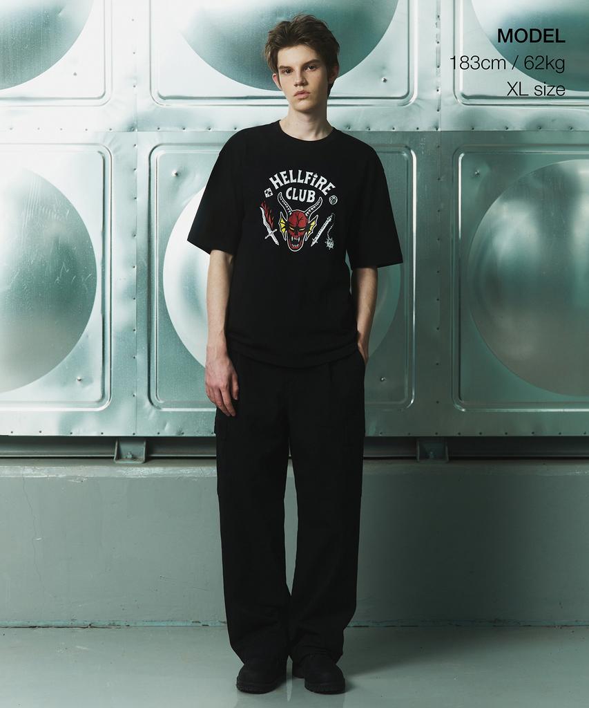 MUSINSA STANDARD [Stranger Things Collaboration] Hellfire Club T-Shirt 1 [Black]