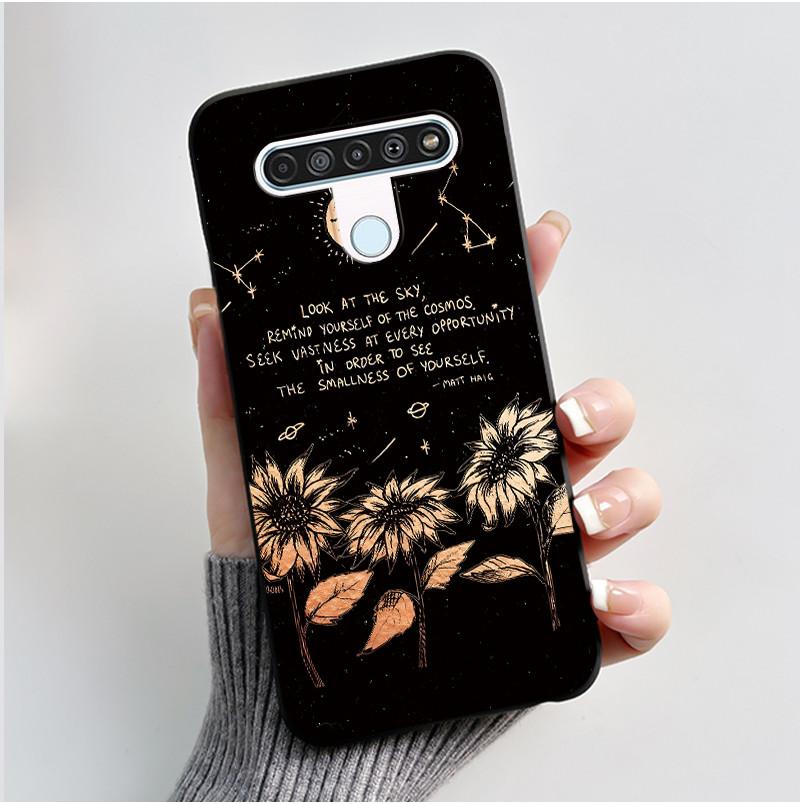 Cute Case For LG Q61 Capa For LG K61 Coque For LG Q70 Fundas Printing Shell Protective Cover Soft Silicone Cartoon Black Casing