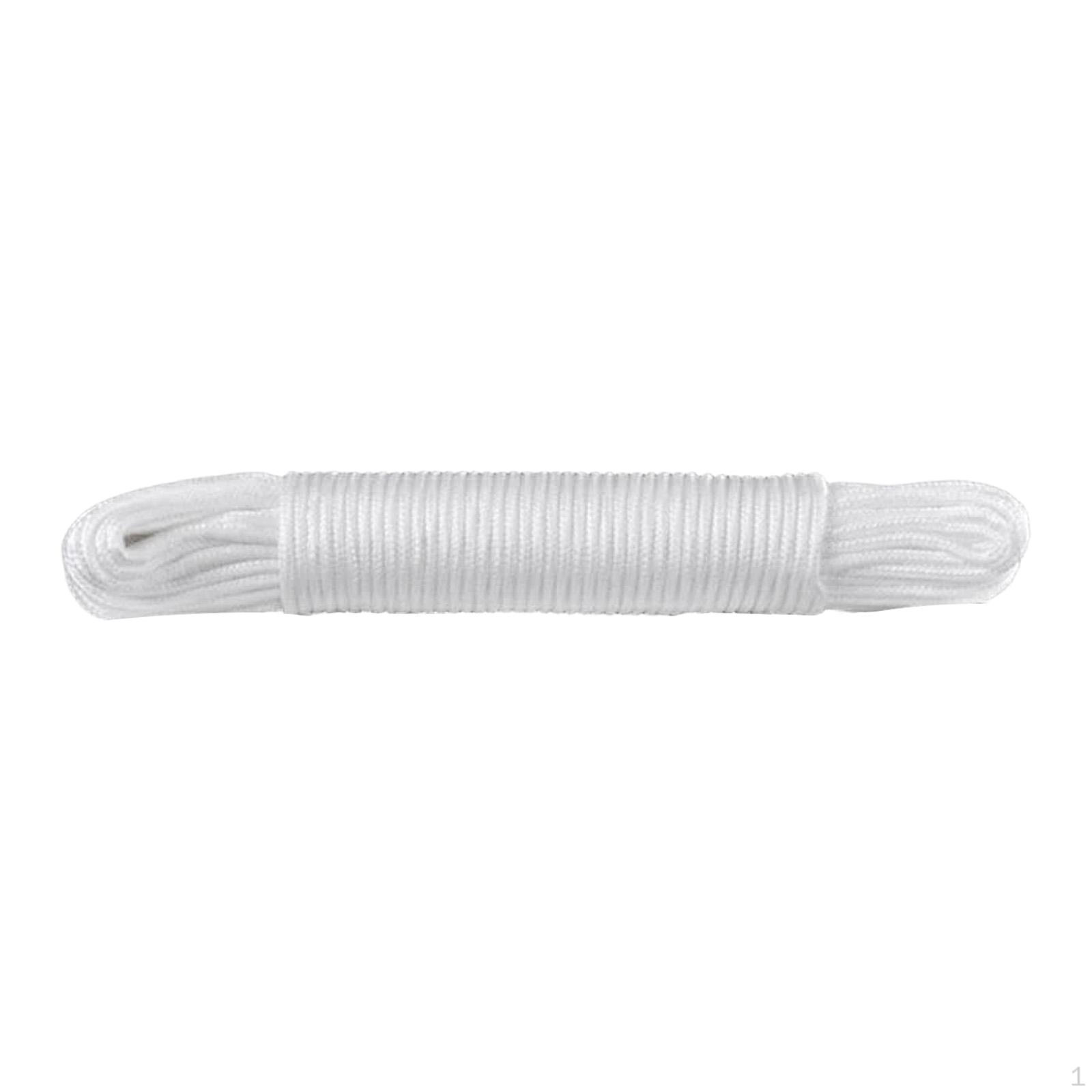 Braided Nylon Rope Cord 10M Utility White Clothesline for Balcony Laundry Boating 4mm