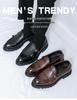 Men's Summer Slip-On Leather Loafers - Casual, Thick Sole, Height-Boosting Moccasins