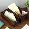 Wood Open Storage Boxes Mail Organizer Bins Letter Holder Box Rustic Wooden Boxes for Storage Nesting Storage Box Set 2