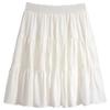 2025 Women's White A-line High Waist Pleated Summer Skirt