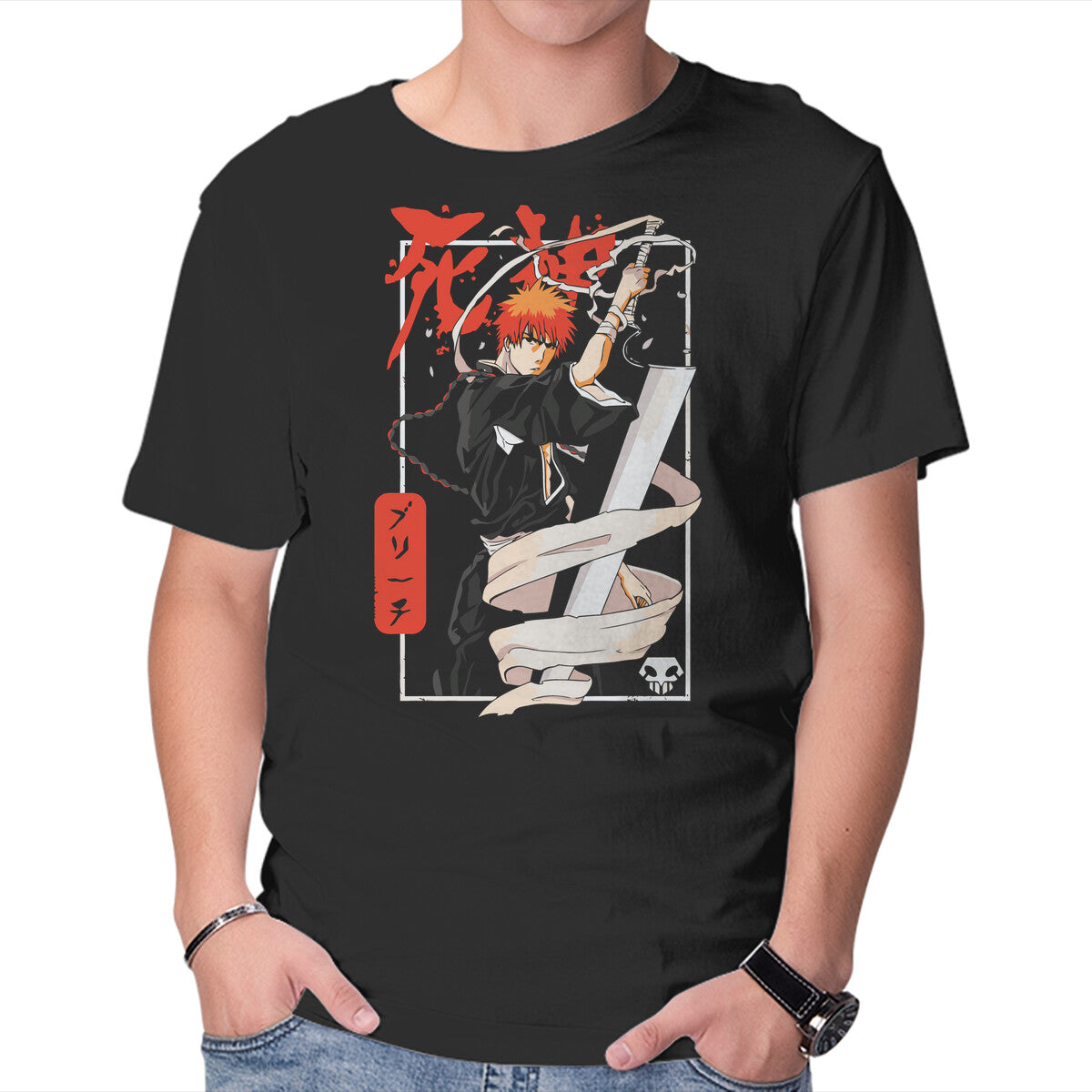 Unisex Crew Neck T-Shirt Samurai Ichigo Graphic Short Sleeve Casual Tee XXXXL