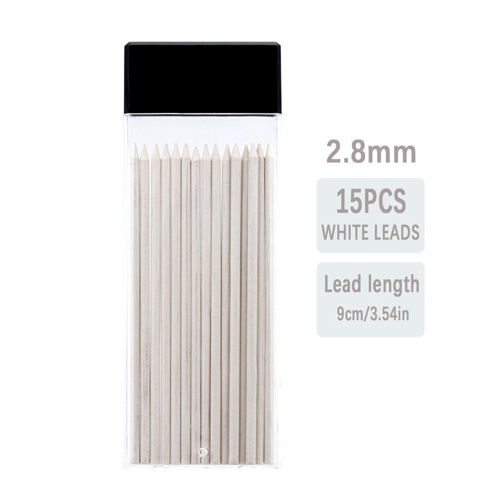 

15pcs/Box 2.8mm Deep Hole Marker Lead Refills Replaceable Mechanical Pencil Leads Art Drawing білий