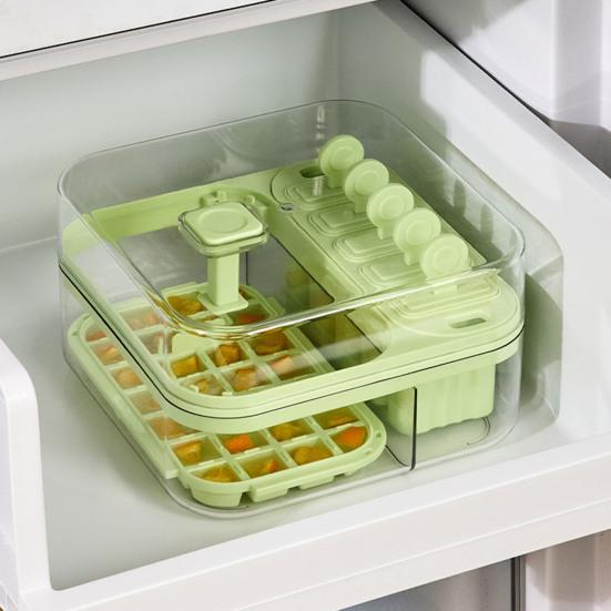2-in-1 Ice Cube Tray with Lid Easy Push Release Ice Mold for DIY Popsicles Leakproof Freezer Container for Summer Drinks