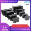 Black Outdoor Waterproof ABS Junction Box with Sealed Transparent Lid for Power and Monitoring Cables