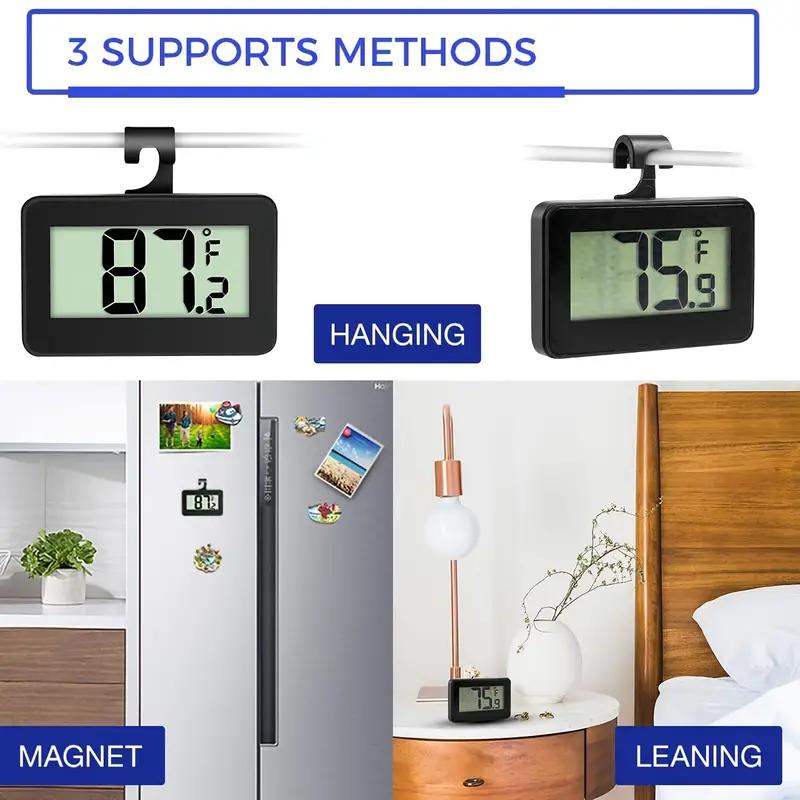 Digital Refrigerator Thermometer Multi Function Electronic Freezer Thermometer Household Frost Alarm for Kitchen