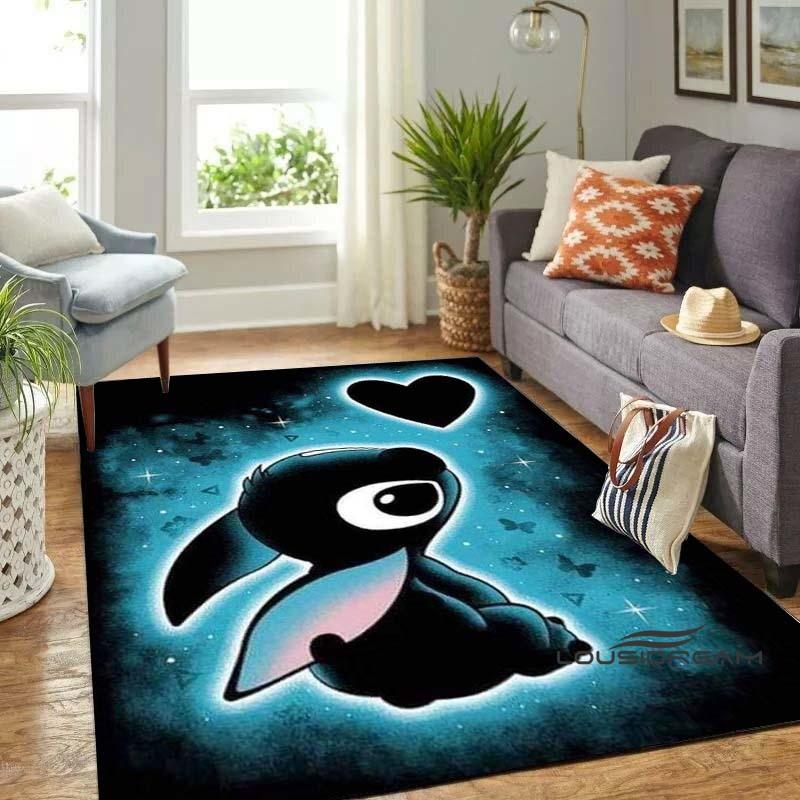 Personalized name-customized rug, "Stitch" print, suitable for living rooms, bedrooms, large-sized soft rug, home décor, sofa