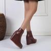 2025 Autumn-early Winter Shoes, Women's Platform Ankle Boots, Modern Women's Wedge Shoes 10 Cm, Pure Black, White, Plus Size 42