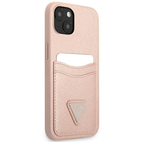 Guess Guhcp13Spsatpp Iphone 13 Mini 5,4Różowy/Pink Hardcase Saffianotriangle Logo Cardslot