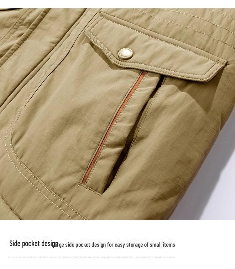 Giacca Tattica Invernale da Uomo Taglie Forti in Stile Militare con Fodera in Velluto