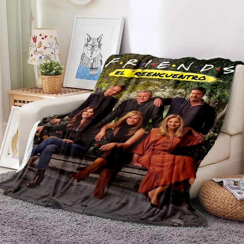 Cozy F-Friends Comedy Movie Characters Flannel Blanket for Beds Room Decoration Picnic - Customizable Gift Blanket