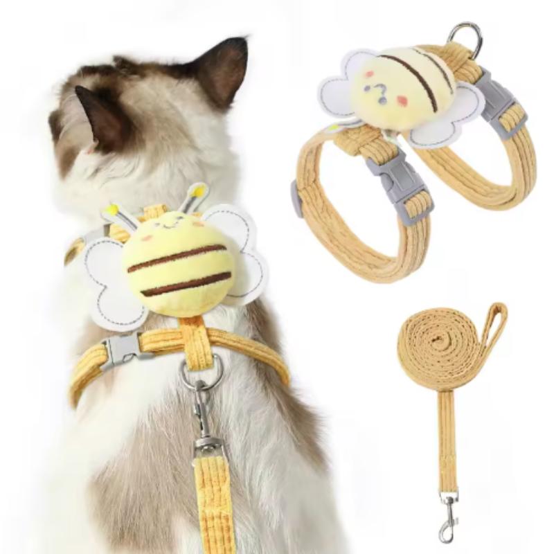 Cat Harness Cute Bee Style Pet Harnesses And Set Adjustable Harness for Cats Small Dogs Cat Accessories